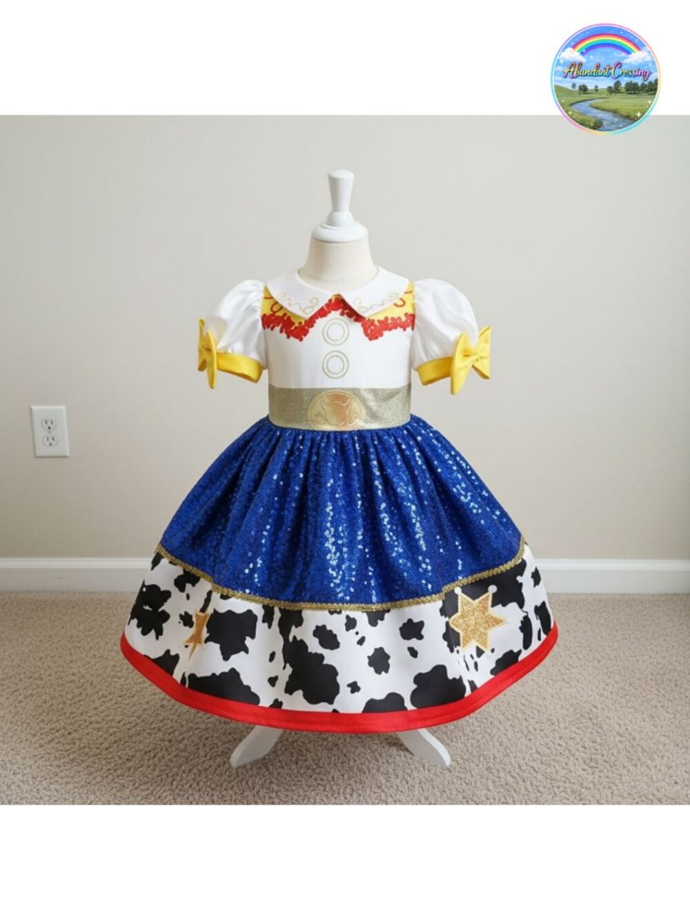 Girls Cowgirl Costume Sequin Dress Up Halloween Outfit